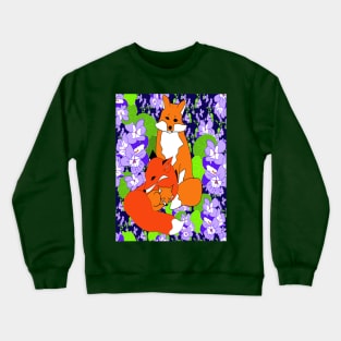 FOX FAMILY AND VIOLETS Crewneck Sweatshirt